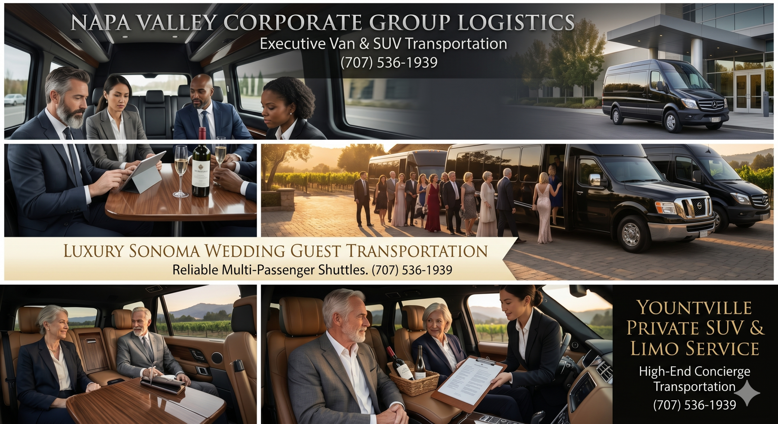 Rutherford & Oakville Prestige Black Car Service – Private Chauffeur for Napa Valley Cult Cabernet Flights (707) 536-1939